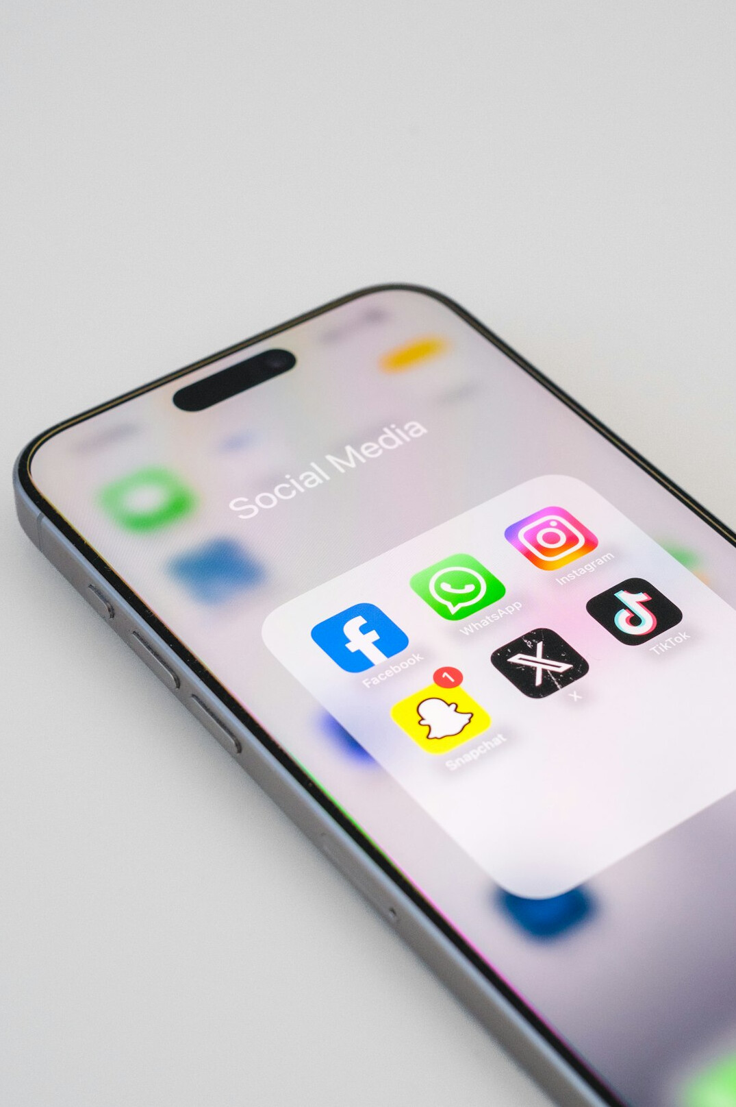 social media phone screen with news