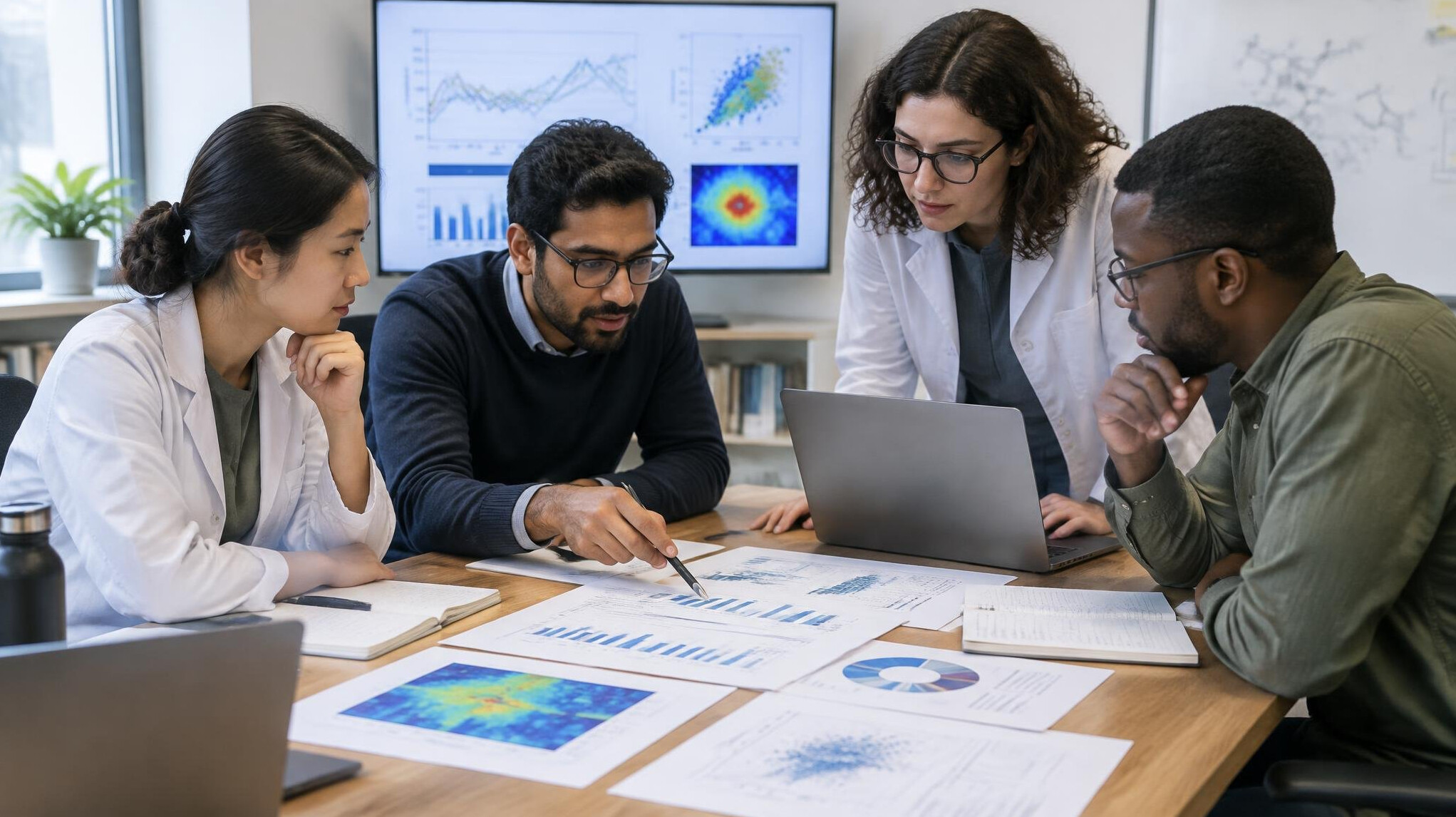 team of researchers analyzing data